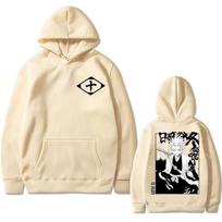 Japan Anime BLEACH Hitsugaya Toushirou Gotei 10 Graphic Hoodie Men Casual Sweatshirt Man Pullover Men's Manga Fashion Streetwear S beige