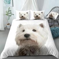3D šuns antklodės užvalkalų komplektas West Highland White Terrier lovos komplektas Balti patalynės komplektai berniukams mergaitėms mielas augintinio antklodės užvalkalas 3 vnt. Dropship EU Single(135*200cm)3pcs white