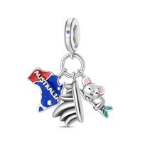 copper Landmark Souvenir Pendant Dutch Windmill Big Ben Torii Charm Compatible With Authentic Charm Bracelets Women Do It Yourself Jewellery white