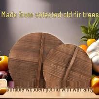 Tvirtas kedro medienos puodo dangtis keptuvėms ir dangčiams keisti 26cm Wooden Lid brown