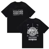 Harry Styles 2026 Tour Double-Sided Print T shirt, Unisex Hip Hop Fashion Pure Cotton Short Sleeve Casual Apparel T shirt 150 gray