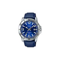 Casio STANDARD series waterproof pointer business quartz movement leather strap Japanese and Korean watch men's watch blue dial MTP-VD01L-2BV mėlyna