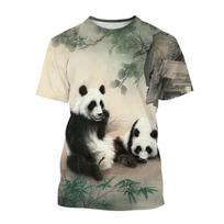 Kawaii Panda T Shirts 3D Print Men Woman Streetwear Animal Short Sleeve Casual T-Shirt Oversized Harajuku Kid Tops Tees Clothing 6XL gray