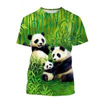 Kawaii Panda T Shirts 3D Print Men Woman Streetwear Animal Short Sleeve Casual T-Shirt Oversized Harajuku Kid Tops Tees Clothing 6XL green