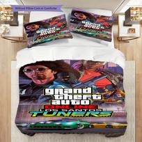 Grand Theft Auto V Action Adventure Bedding (1 * duvet cover + 2 * pillowcase, without core) 2D Flat Christmas birthday gift Bedding set 140x200cm