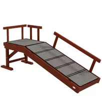 Rampa augintiniams su nuimamais turėklais, augintiniams iki 30 kg, 125 x 40 x 56 cm, pilka