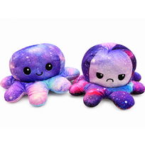 Pliušinis dvipusis aštuonkojis Tik Tok Octopus - galaxy / violetinis