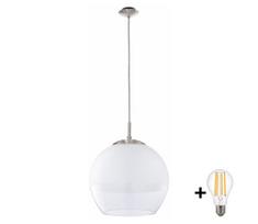 BRILAGI - LED pakabinama liustra ant troselio RETRO GLASS 1xE27/60W/230V matinis chromas/balta