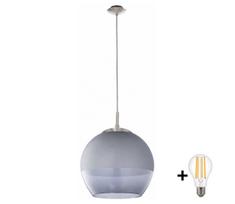 BRILAGI - LED pakabinamas šviestuvas ant laido RETRO GLASS 1xE27/60W/230V matinis chromas/dūminė pilka