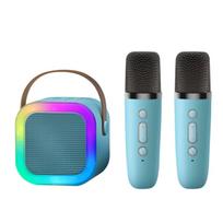 Belaidžio mikrofono karaokės aparatas Bluetooth, mėlynas