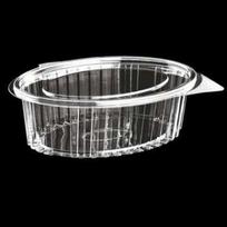 Multi Plastikinis puodelis Catersource 500 ml 127x160x57 mm ovalus su atlenkiamu dangteliu RPET permatomas, 6 vnt. x 100 vnt./kartonas