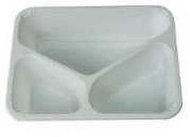 Multi 3 skyrių padėklas C2227-3K 255/355/685 ml L227xB178xA53 mm CPET baltas, 276 vnt./kartoninėje dėžėje