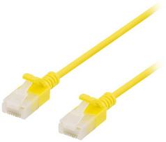 DELTACO U/UTP Cat6a tinklo kabelis, plonas, 3,5 mm skersmens, 2 m, geltonas