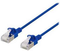 DELTACO U/FTP Cat6a tinklo kabelis, plonas, 3,8 mm skersmens, 3 m, mėlynas