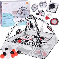 Jokomisiada Contrasting educational mat playpen + balls rustling book ZA5826