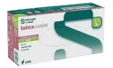 Multi Vienkartinės pirštinės Sempermed Comfort dydis L lateksinės be pudros baltos AQL 1.5, 10 pakelių x 100 vnt. (1 vnt./dėž.)