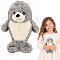 Lean Toys Plush Seal Cuddly Toy – Baltas and Pilkas, 25 cm