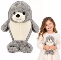 Lean Toys Plush Seal Cuddly Toy – Baltas and Pilkas, 30 cm