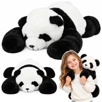 Lean Toys Pliušinis žaislas panda ilgomis rankomis, juodos ir baltos spalvos, 60 × 35 × 18 cm