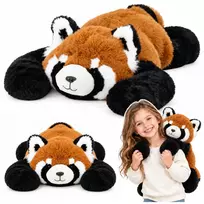 Lean Toys Pliušinis žaislas raudonoji panda ilgomis galūnėmis, rausvai rudas, 60 × 35 × 18 cm