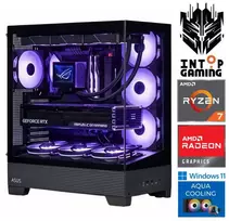 Stacionarus kompiuteris INTOP AQUA Ryzen 7 9800X3D 32GB DDR5 1TB SSD M.2 NVME RX9060XT 16GB WIN11 (RW93814WH) (Atnaujinta)
