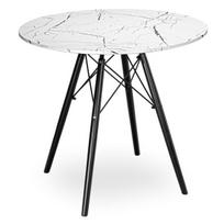 Apvalus stalas Paris, juodas marmuras, 80 cm