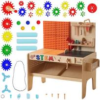 Medinės dirbtuvės vaikams – Montessori STEM darbastalis su įrankiais ir priedais XXL MASTERKIDZ