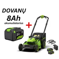 Savaeigė vejapjovė 51 cm 48V(2x24V) (2X6.0Ah USB-C akumuliatoriai ir 100W kroviklis) LM5102SA3 + 8Ah, GREENWORKS