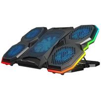 Rampage nešiojamo kompiuterių aušinimo stovas AD-RC14, 5 V, 2x USB, 5 ventiliatoriai, 10-17", RGB apšvietimas
