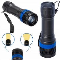 Kompaktiškas taktinis kišeninis žibintuvėlis su ZOOM funkcija, LED SMD diodu ir lęšiu