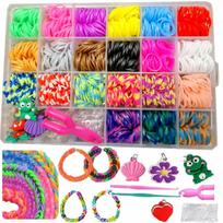 Didelis LOOM BANDS gumyčių apyrankių kūrimo rinkinys su priedais