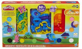 Play-Doh kūrybinis rinkinys: 30 įrankių, antspaudai, kočėlas ir 10 XXL indelių