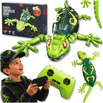 Nuotoliniu būdu valdomas robotas gekonas, žalias, ropoja sienomis, RC