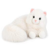 Moramo ROYAL CAT sėdintis pliušinis katinas, purus, baltas, 50 cm