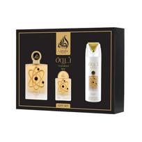 Lattafa Pride Tharwah Gold EDP 100 ml + EDP 20 ml + Bodyspray 200 ml – unisex kvepalų rinkinys