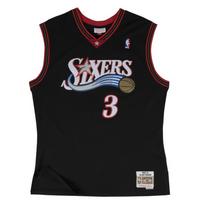 Mitchell & Ness NBA Swingman Jerseys Philadelphia 76ers - Dydis Allen Iverson #3 - Dydis XL (SMJYGS18201-P76BLCK0 Marškinėliai)