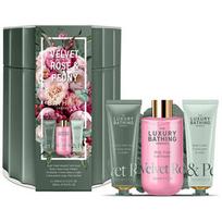 Rose & Peony Bath Care Set ( Růže & Pivoňka ) - Dárková sada tělové péče v plechové dóze ( 4 ks )