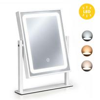 ModernHome kosmetinis LED makiažo veidrodis 25x30 cm su 3 šviesos atspalviais