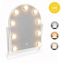 ModernHome LED kosmetinis veidrodis 30x40 cm su 9 lemputėmis ir 3 šviesos tonais