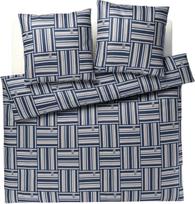 Joop Bedroom Patalynės komplektas Weave 200 x 220 cm Navy iš satino medvilnės su 2 pagalvių užvalkalais 40 x 80 cm