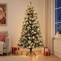 Dirbtinė kalėdinė eglutė su vyriais 240 cm 300 LED Šilta balta