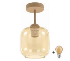 BRILAGI - LED prie lubų montuojama liustra R GLASS 1xE27/60W/230V Ø 14 cm smėlinė/dūminė smėlinė