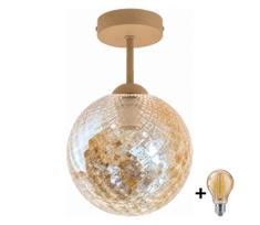 BRILAGI - LED lubinis šviestuvas R GLASS 1xE27/60W/230V Ø 17 cm smėlinė/dūminė smėlinė