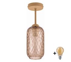 BRILAGI - LED prie lubų montuojamas šviestuvas R GLASS 1xE27/60W/230V Ø 14 cm smėlinė/dūminė ruda