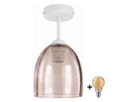 BRILAGI - LED prigludęs šviestuvas R GLASS 1xE27/60W/230V Ø 17 cm balta / dūminė smėlio spalva