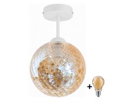 BRILAGI - LED Paviršinė liustra R GLASS 1xE27/60W/230V skersm. 17 cm balta/dūminė smėlio spalva