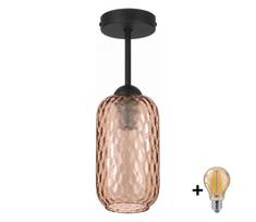 BRILAGI - LED paviršinis šviestuvas R GLASS 1xE27/60W/230V skersmuo 14 cm juoda/dūminė ruda