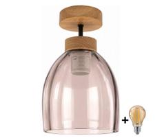 BRILAGI - LED pritvirtinamas lubinis šviestuvas R GLASS 1xE27/60W/230V ø 17 cm ąžuolas/dūminė smėlinė