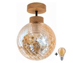 BRILAGI - LED prigludęs liustras R GLASS 1xE27/60W/230V skersmuo 17 cm ąžuolas/dūminė smėlinė