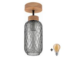 BRILAGI - LED paviršinis šviestuvas R GLASS 1xE27/60W/230V Ø 14 cm ąžuolas/rūkyta pilka